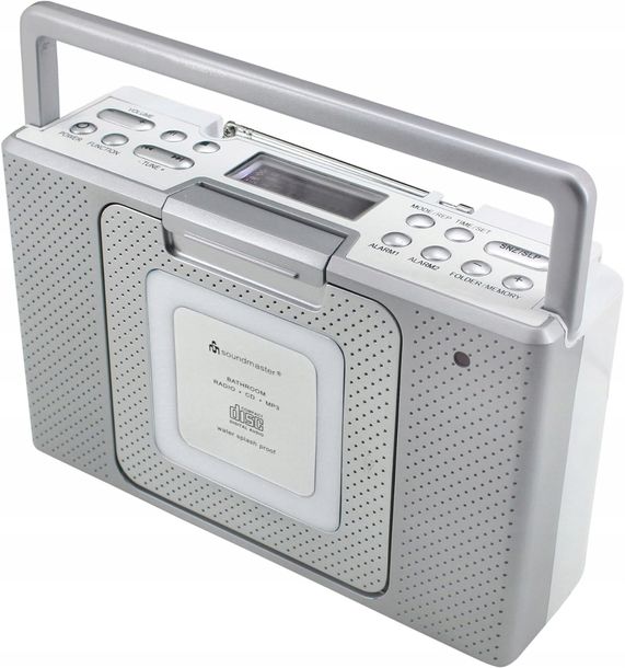 ﻿Radio Łazienkowe BoomBox CD MP3 FM Soundmaster BCD480 Drzemka Budzik Zegar