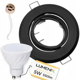zestaw-oprawa-okragla-ruchoma-czarna-zarowka-gu10-led-5w-ciepla