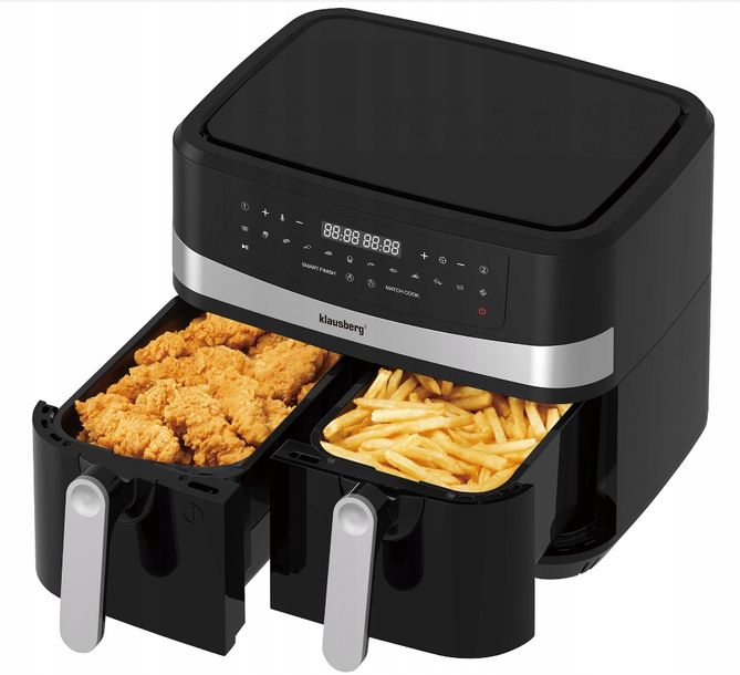 2x4,5L Frytownica BEZTŁUSZCZOWA Frytkownica 9L AIR FRYER KLAUSBERG 2600 W