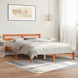vidaxl-rama-lozka-bez-materaca-woskowy-braz-120x190-cm-sosnowa