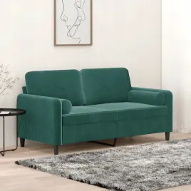 2-osobowa-sofa-z-poduszkami-ciemnozielona-140-cm-aksamit
