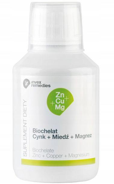 Invex Remedies BIOCHELAT Cynk + Miedź + Magnez Zn + Cu + Mg 150ml