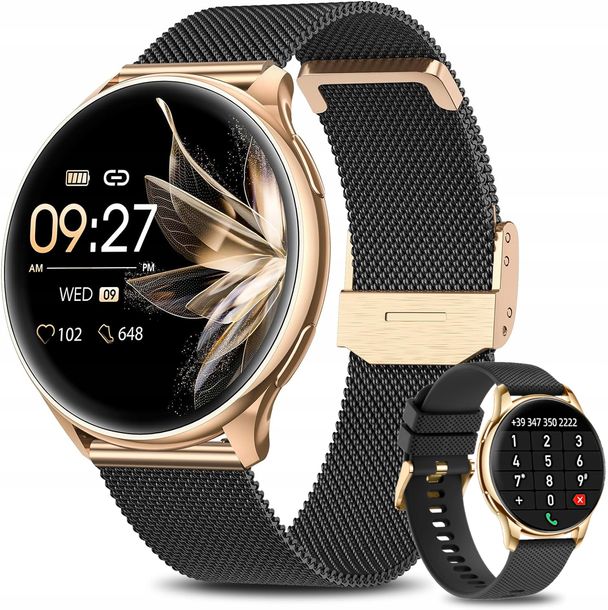 ﻿Smartwatch Damski Zegarek Dla Kobiety AMOLED ROZMOWY 300MAH Ciśnieniomierz