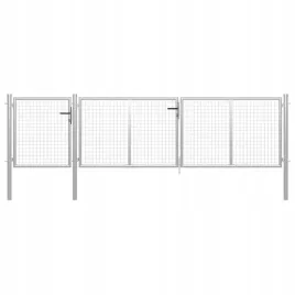 vidaxl-brama-ogrodzeniowa-stalowa-400-x-100-cm-srebrna