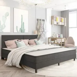 vidaxl-lozko-z-materacem-sprezynowym-ciemnoszare-tkanina-200x200-cm