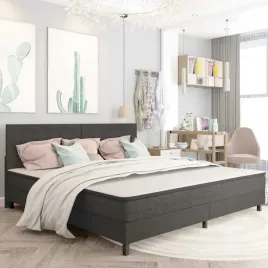 vidaxl-lozko-z-materacem-sprezynowym-ciemnoszare-tkanina-200x200-cm