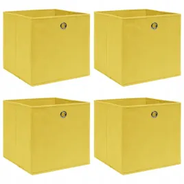 vidaxl-pudelka-4-szt-zolte-32x32x32-cm-tkanina