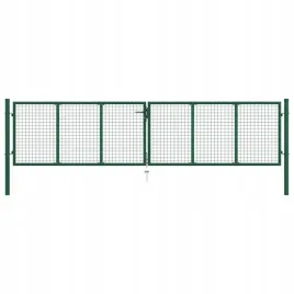 vidaxl-brama-ogrodzeniowa-z-siatki-stalowa-390-x-75-cm-zielona