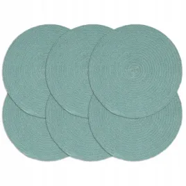 vidaxl-maty-na-stol-6-szt-gladkie-zielone-38-cm-okragle-bawelna