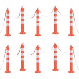 vidaxl-slupki-drogowe-10-szt-z-lancuchem-75-cm-pe