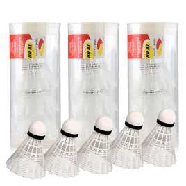 lotki-badmintonowe-teloon-9-sztuk-biale-wysoka-jakosc-idealne-do-treningow