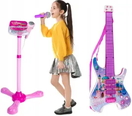 gitara-elektryczna-zestaw-karaoke-dla-dzieci-mikrofon-struny-muzyka-statyw