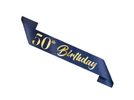 szarfa-urodzinowa-50th-birthday-granatowa-1-szt
