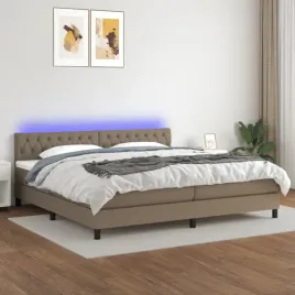 vidaxl-lozko-kontynentalne-z-materacem-taupe-200-x-200-cm-tkanina