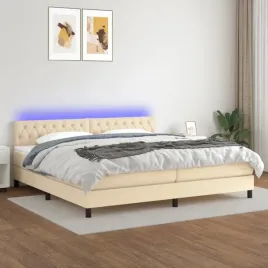 vidaxl-lozko-kontynentalne-z-materacem-kremowe-200x200-cm-tkanina