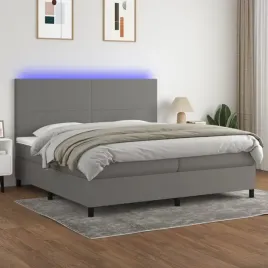 vidaxl-lozko-kontynentalne-z-materacem-ciemnoszara-tkanina-200x200cm