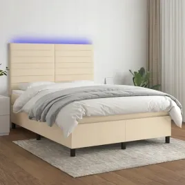 vidaxl-lozko-kontynentalne-z-materacem-kremowe-140x200-cm-tkanina