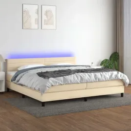 vidaxl-lozko-kontynentalne-z-materacem-kremowe-200x200-cm-tkanina
