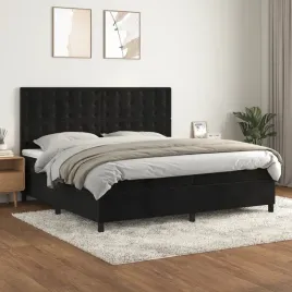 vidaxl-lozko-kontynentalne-z-materacem-czarne-aksamit-200x200-cm