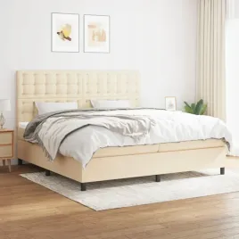 vidaxl-lozko-kontynentalne-z-materacem-kremowe-tkanina-200x200-cm
