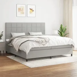 vidaxl-lozko-kontynentalne-z-materacem-jasnoszare-tkanina-200x200-cm