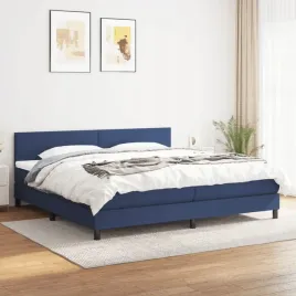 vidaxl-lozko-kontynentalne-z-materacem-niebieskie-tkanina-200x200-cm