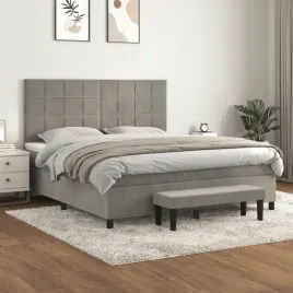 vidaxl-lozko-kontynentalne-z-materacem-jasnoszare-180x200cm-aksamit