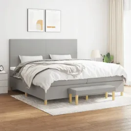 vidaxl-lozko-kontynentalne-z-materacem-jasnoszare-tkanina-200x200-cm