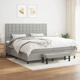 vidaxl-lozko-kontynentalne-z-materacem-jasnoszare-tkanina-200x200-cm