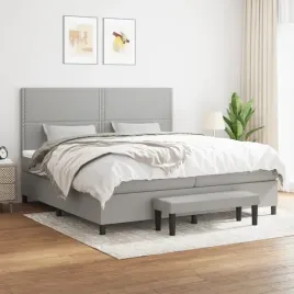 vidaxl-lozko-kontynentalne-z-materacem-jasnoszare-tkanina-200x200-cm