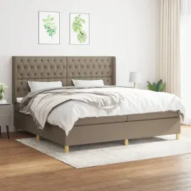 vidaxl-lozko-kontynentalne-z-materacem-taupe-tkanina-200x200-cm