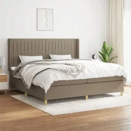 vidaxl-lozko-kontynentalne-z-materacem-taupe-tkanina-200x200-cm