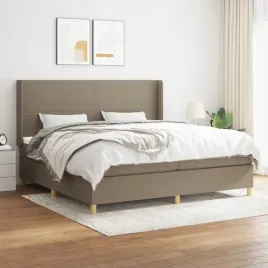 vidaxl-lozko-kontynentalne-z-materacem-taupe-tkanina-200x200-cm