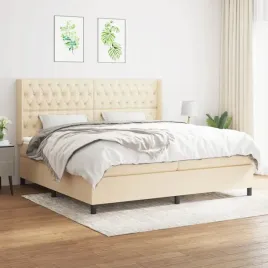 vidaxl-lozko-kontynentalne-z-materacem-kremowe-tkanina-200x200-cm