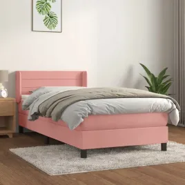 vidaxl-lozko-kontynentalne-z-materacem-rozowe-aksamit-90x200-cm