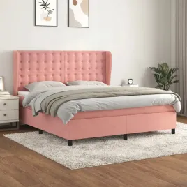 vidaxl-lozko-kontynentalne-z-materacem-rozowe-180x200-cm-aksamit