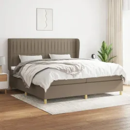 vidaxl-lozko-kontynentalne-z-materacem-taupe-tkanina-200x200-cm