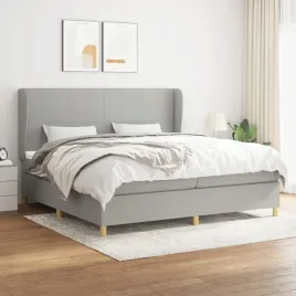 vidaxl-lozko-kontynentalne-z-materacem-jasnoszare-tkanina-200x200-cm