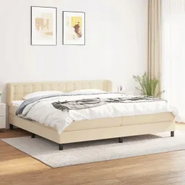 vidaxl-lozko-kontynentalne-z-materacem-kremowe-tkanina-200x200-cm