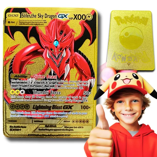 slifer the sky dragon pokemon card gold Amazon.com: YU-GI-OH! Slifer the Sky Dragon (PGLD-EN032) - Premium Gold -  Unlimited Edition - Gold Secret Rare - Effect Monster - Trading Card main image 1