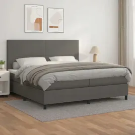 vidaxl-lozko-kontynentalne-z-materacem-szare-ekoskora-200x200-cm