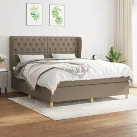 vidaxl-lozko-kontynentalne-z-materacem-taupe-tkanina-160x200-cm