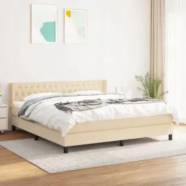 vidaxl-lozko-kontynentalne-z-materacem-kremowe-tkanina-180x200-cm