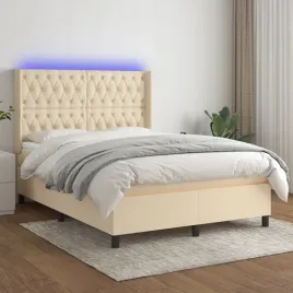 vidaxl-lozko-kontynentalne-z-materacem-kremowe-140x200-cm-tkanina