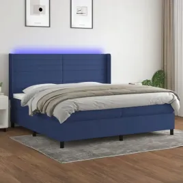 vidaxl-lozko-kontynentalne-z-materacem-niebieskie-200x200-cm-tkanina