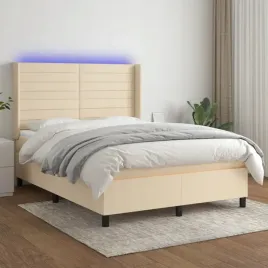 vidaxl-lozko-kontynentalne-z-materacem-kremowe-140x200-cm-tkanina