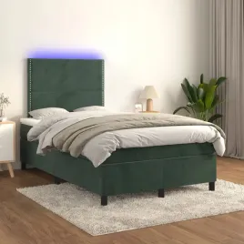 vidaxl-lozko-kontynentalne-z-materacem-i-led-zielony-aksamit-120x200cm