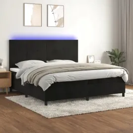 vidaxl-lozko-kontynentalne-z-materacem-i-led-czarny-aksamit-200x200cm