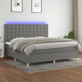 vidaxl-lozko-kontynentalne-z-materacem-ciemnoszara-tkanina-200x200cm