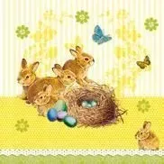 serwetka-am-23301535-bunnies-nest-yellow-zajaczki-1szt
